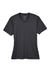 Team 365 TT11HW Womens Sonic Performance Heather Moisture Wicking Short Sleeve V-Neck T-Shirt Heather Black Flat Front