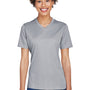 Team 365 Womens Sonic Performance Heather Moisture Wicking Short Sleeve V-Neck T-Shirt - Heather Grey