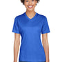 Team 365 Womens Sonic Performance Heather Moisture Wicking Short Sleeve V-Neck T-Shirt - Heather Royal Blue