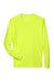 Team 365 TT11L Mens Zone Performance Moisture Wicking Long Sleeve Crewneck T-Shirt Safety Yellow Flat Front