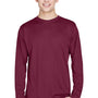 Team 365 Mens Zone Performance Moisture Wicking Long Sleeve Crewneck T-Shirt - Maroon