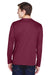 Team 365 TT11L Mens Zone Performance Moisture Wicking Long Sleeve Crewneck T-Shirt Maroon Model Back