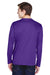 Team 365 TT11L Mens Zone Performance Moisture Wicking Long Sleeve Crewneck T-Shirt Purple Model Back