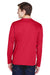 Team 365 TT11L Mens Zone Performance Moisture Wicking Long Sleeve Crewneck T-Shirt Red Model Back