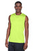 Team 365 TT11M Mens Zone Performance Muscle Moisture Wicking Tank Top Safety Yellow Model Front