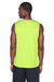 Team 365 TT11M Mens Zone Performance Muscle Moisture Wicking Tank Top Safety Yellow Model Back