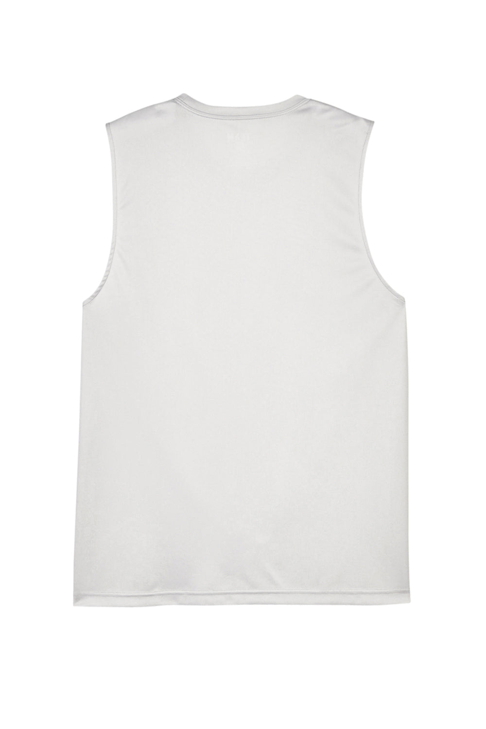 Team 365 TT11M Mens Zone Performance Muscle Moisture Wicking Tank Top Silver Grey Flat Back