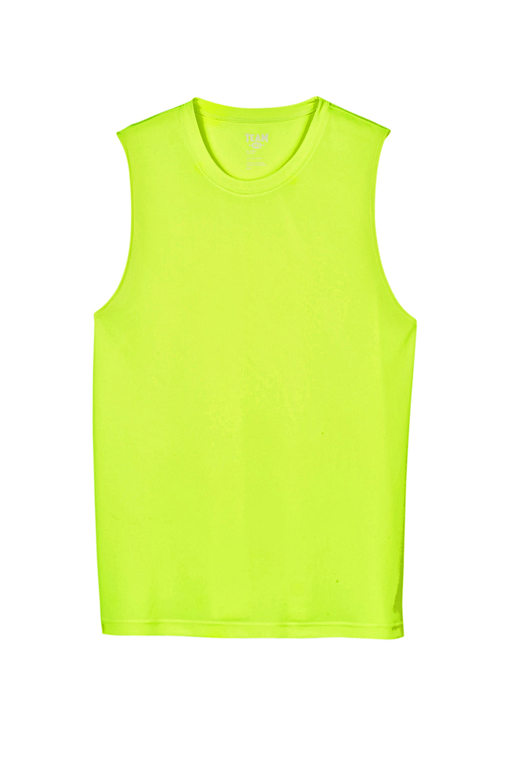 Team 365 TT11M Mens Zone Performance Muscle Moisture Wicking Tank Top Safety Yellow Flat Front