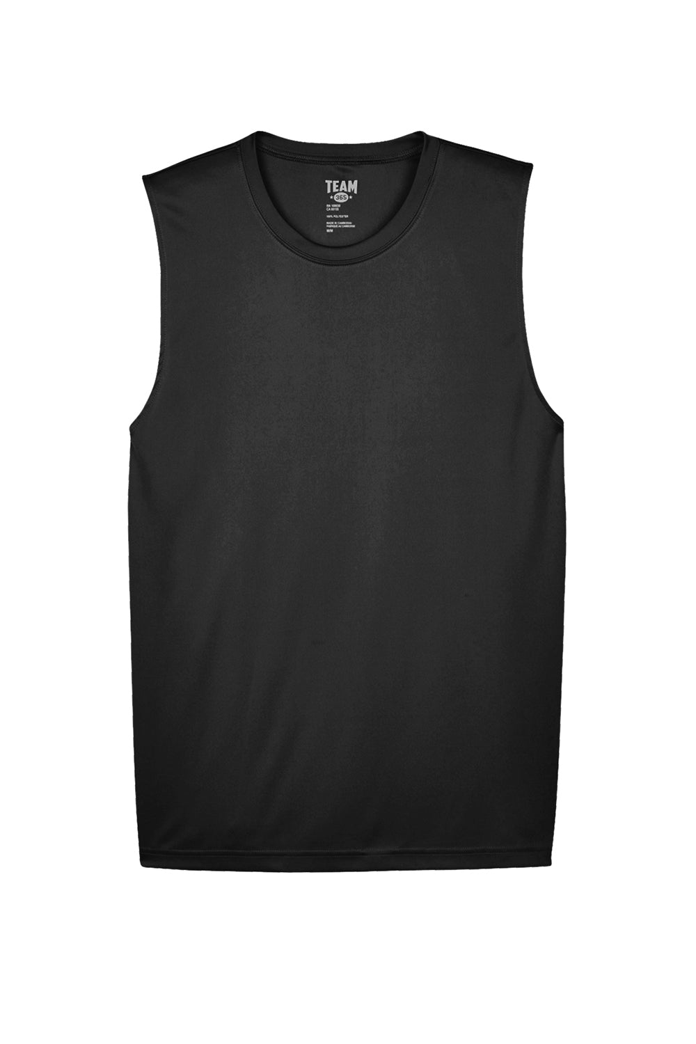 Team 365 TT11M Mens Zone Performance Muscle Moisture Wicking Tank Top Black Flat Front