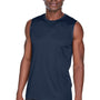 Team 365 Mens Zone Performance Muscle Moisture Wicking Tank Top - Dark Navy Blue