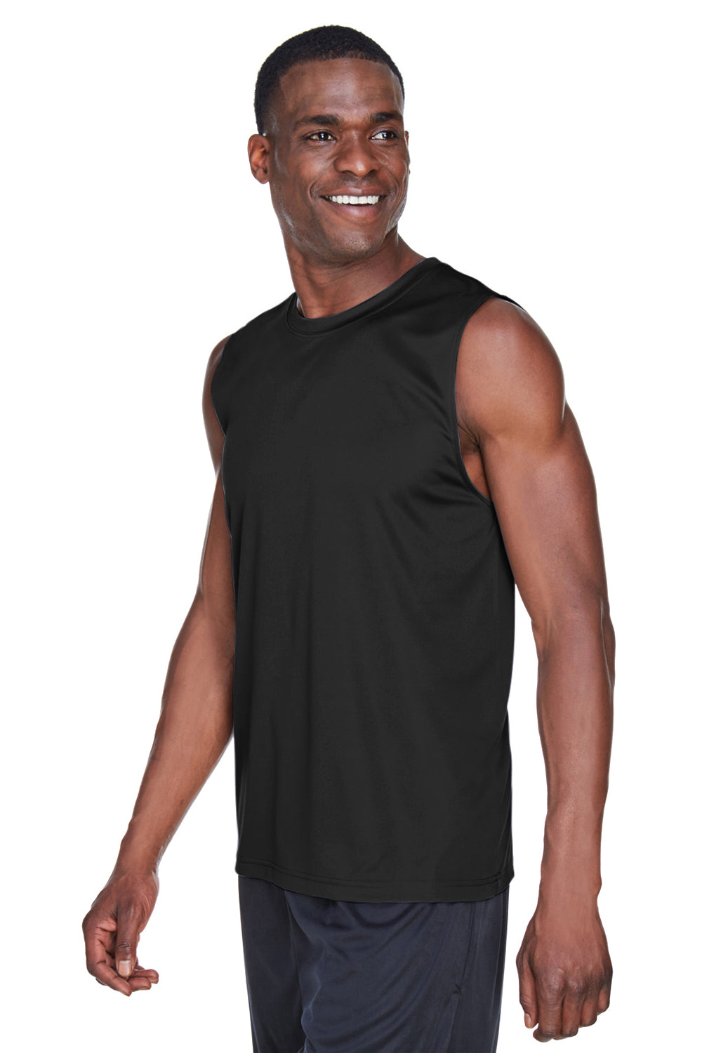 Team 365 TT11M Mens Zone Performance Muscle Moisture Wicking Tank Top Black Model 3q