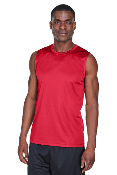 Team 365 TT11M Mens Zone Performance Muscle Moisture Wicking Tank Top Red Model Front