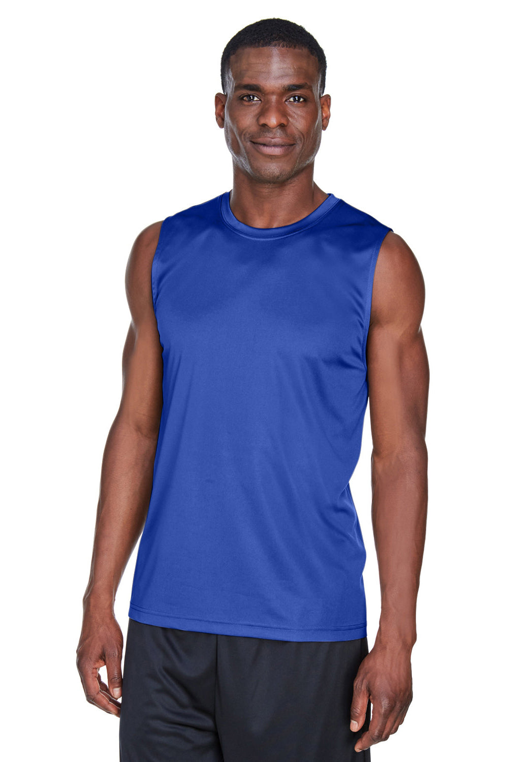 Team 365 TT11M Mens Zone Performance Muscle Moisture Wicking Tank Top Royal Blue Model Front