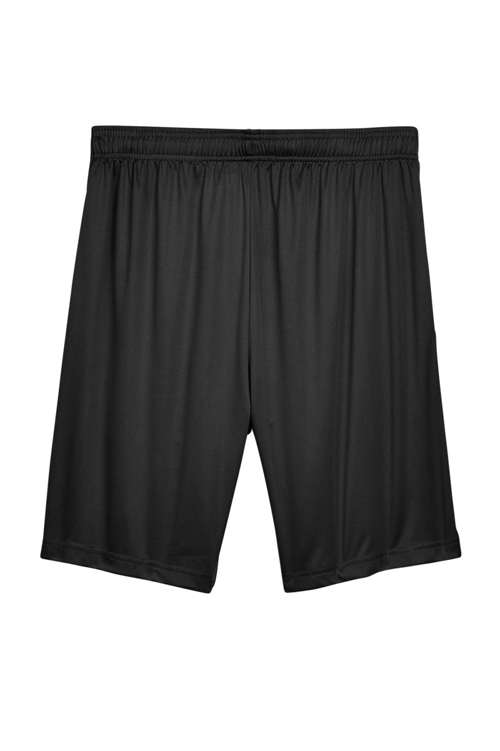 Team 365 TT11SH Mens Zone Performance Moisture Wicking Shorts w/ Pockets Black Flat Back