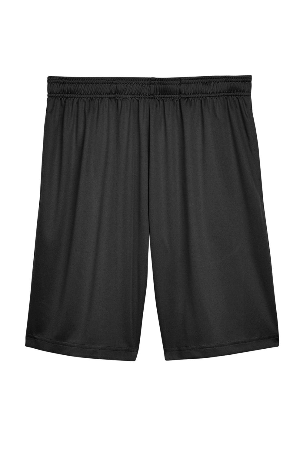 Team 365 TT11SH Mens Zone Performance Moisture Wicking Shorts w/ Pockets Black Flat Front