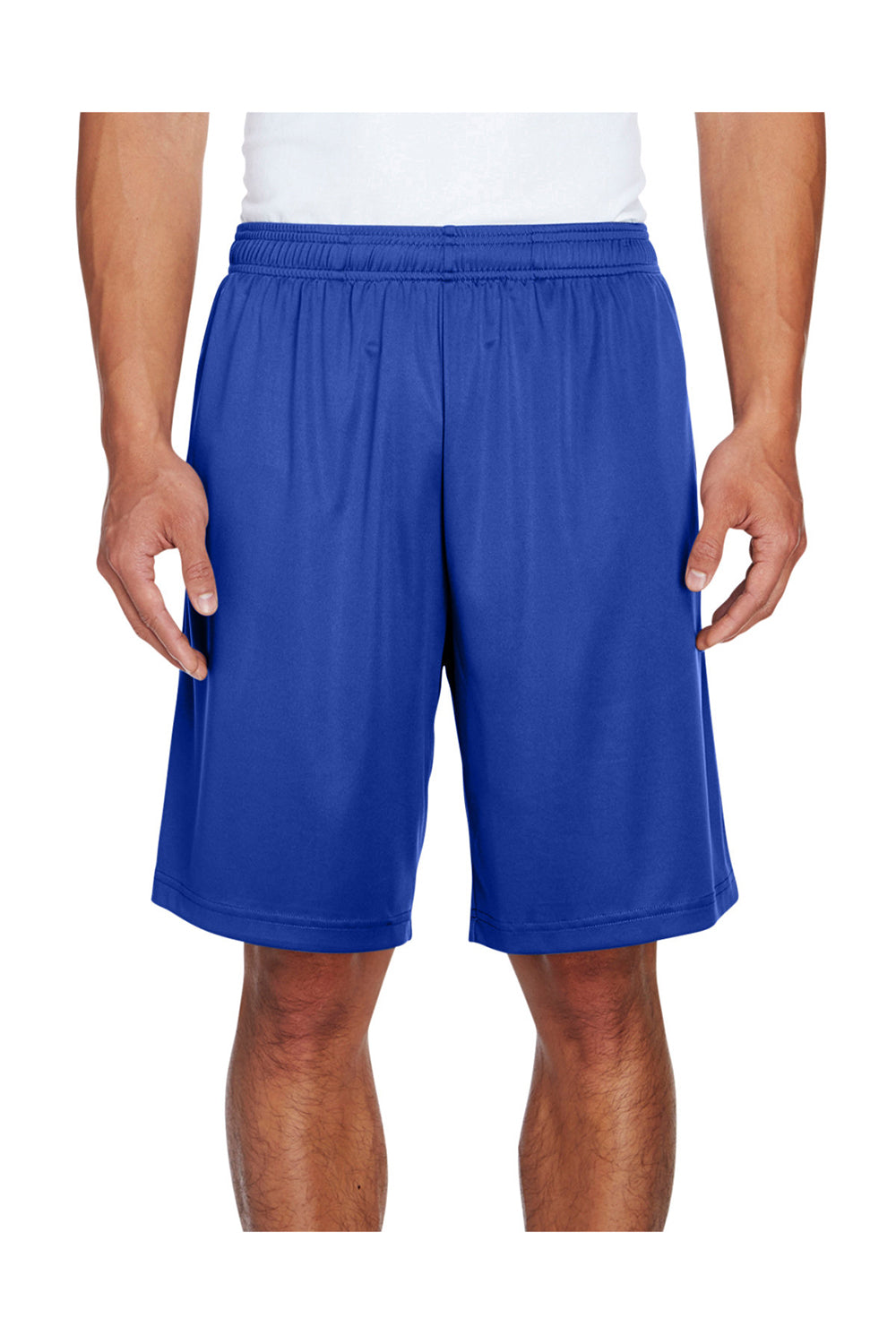 Team 365 TT11SH Mens Zone Performance Moisture Wicking Shorts w/ Pockets Royal Blue Model Front