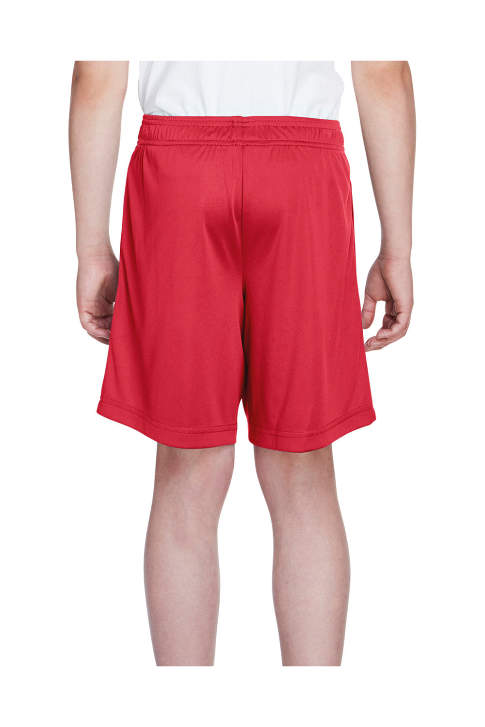 Team 365 TT11SHY Youth Zone Performance Moisture Wicking Shorts w/ Pockets Red Model Back