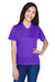 Team 365 TT11W Womens Zone Performance Moisture Wicking Short Sleeve V-Neck T-Shirt Purple Model Front