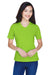 Team 365 TT11W Womens Zone Performance Moisture Wicking Short Sleeve V-Neck T-Shirt Acid Green Model Front