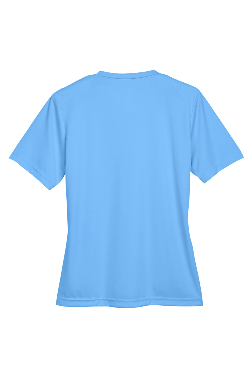 Team 365 TT11W Womens Zone Performance Moisture Wicking Short Sleeve V-Neck T-Shirt Light Blue Flat Back