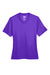 Team 365 TT11W Womens Zone Performance Moisture Wicking Short Sleeve V-Neck T-Shirt Purple Flat Front