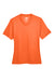 Team 365 TT11W Womens Zone Performance Moisture Wicking Short Sleeve V-Neck T-Shirt Orange Flat Front