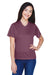 Team 365 TT11W Womens Zone Performance Moisture Wicking Short Sleeve V-Neck T-Shirt Dark Maroon Model Front