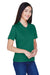 Team 365 TT11W Womens Zone Performance Moisture Wicking Short Sleeve V-Neck T-Shirt Forest Green Model 3q