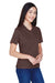 Team 365 TT11W Womens Zone Performance Moisture Wicking Short Sleeve V-Neck T-Shirt Dark Brown Model 3q