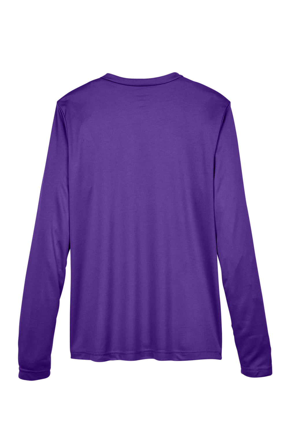 Team 365 TT11WL Womens Zone Performance Moisture Wicking Long Sleeve Crewneck T-Shirt Purple Flat Back