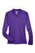 Team 365 TT11WL Womens Zone Performance Moisture Wicking Long Sleeve Crewneck T-Shirt Purple Flat Front