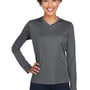 Team 365 Womens Zone Performance Moisture Wicking Long Sleeve Crewneck T-Shirt - Graphite Grey