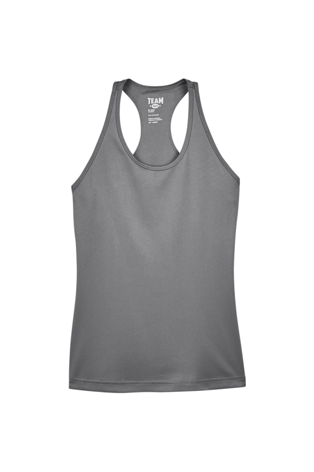 Team 365 TT11WRC Womens Zone Performance Moisture Wicking Tank Top Graphite Grey Flat Front