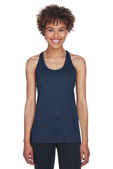 Team 365 TT11WRC Womens Zone Performance Moisture Wicking Tank Top Dark Navy Blue Model Front