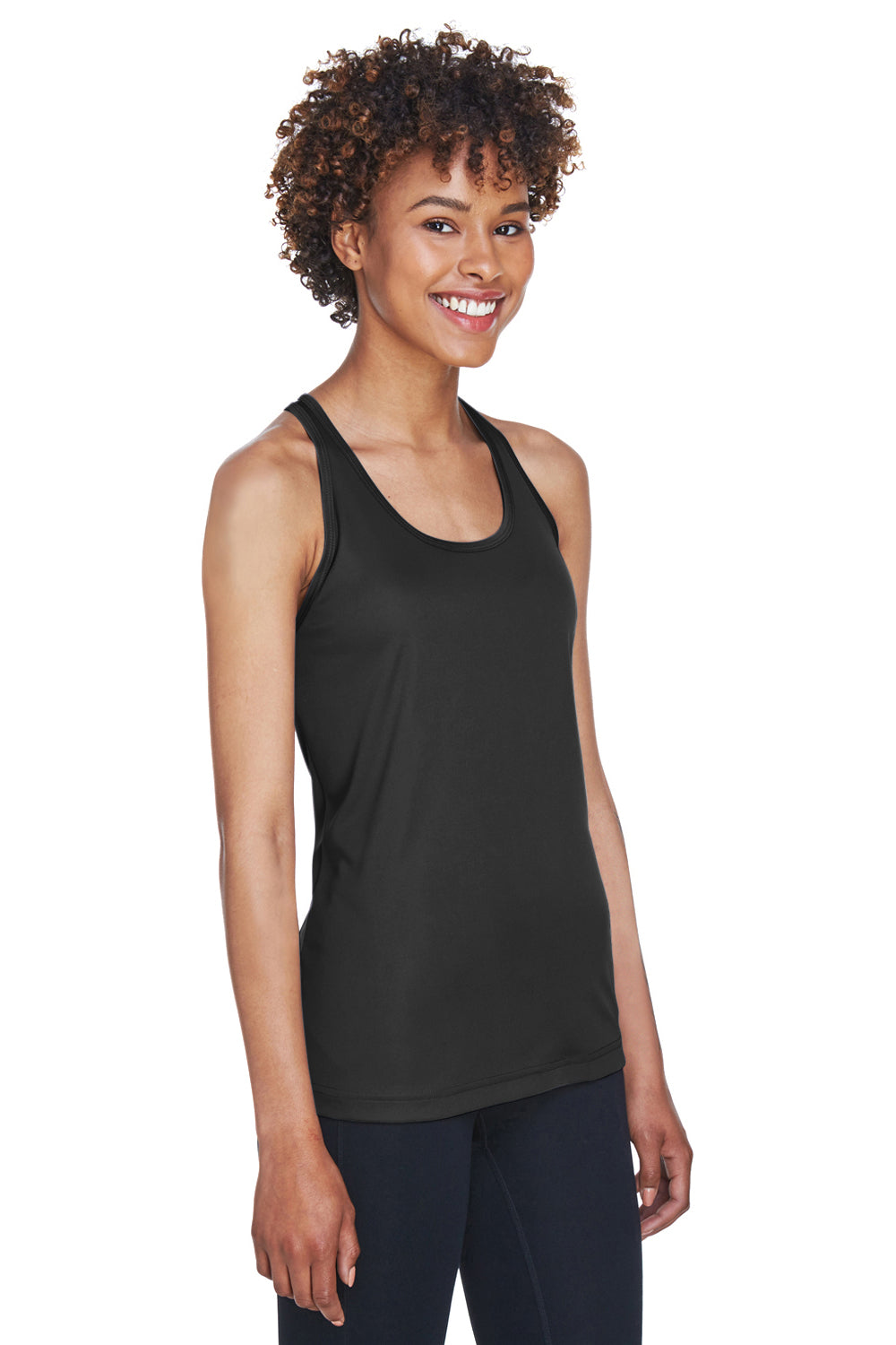 Team 365 TT11WRC Womens Zone Performance Moisture Wicking Tank Top Black Model 3q