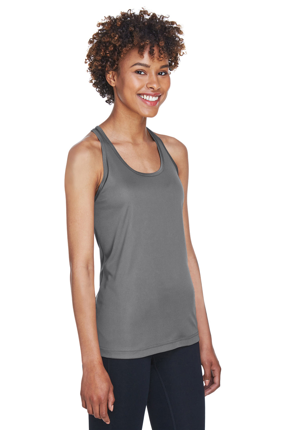 Team 365 TT11WRC Womens Zone Performance Moisture Wicking Tank Top Graphite Grey Model 3q