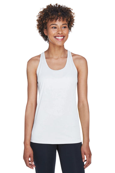 Team 365 TT11WRC Womens Zone Performance Moisture Wicking Tank Top White Model Front