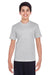 Team 365 TT11Y Youth Zone Performance Moisture Wicking Short Sleeve Crewneck T-Shirt Silver Grey Model Front