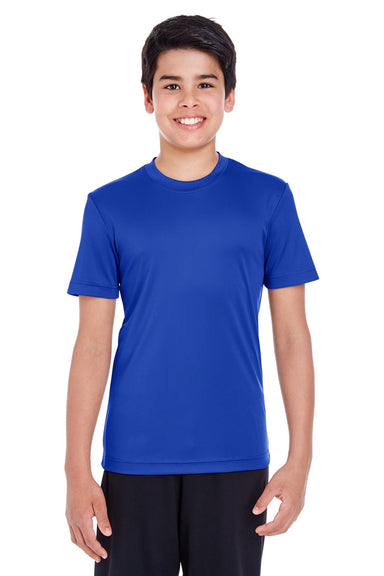 Team 365 TT11Y Youth Zone Performance Moisture Wicking Short Sleeve Crewneck T-Shirt Royal Blue Model Front