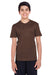 Team 365 TT11Y Youth Zone Performance Moisture Wicking Short Sleeve Crewneck T-Shirt Dark Brown Model Front