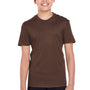 Team 365 Youth Zone Performance Moisture Wicking Short Sleeve Crewneck T-Shirt - Dark Brown