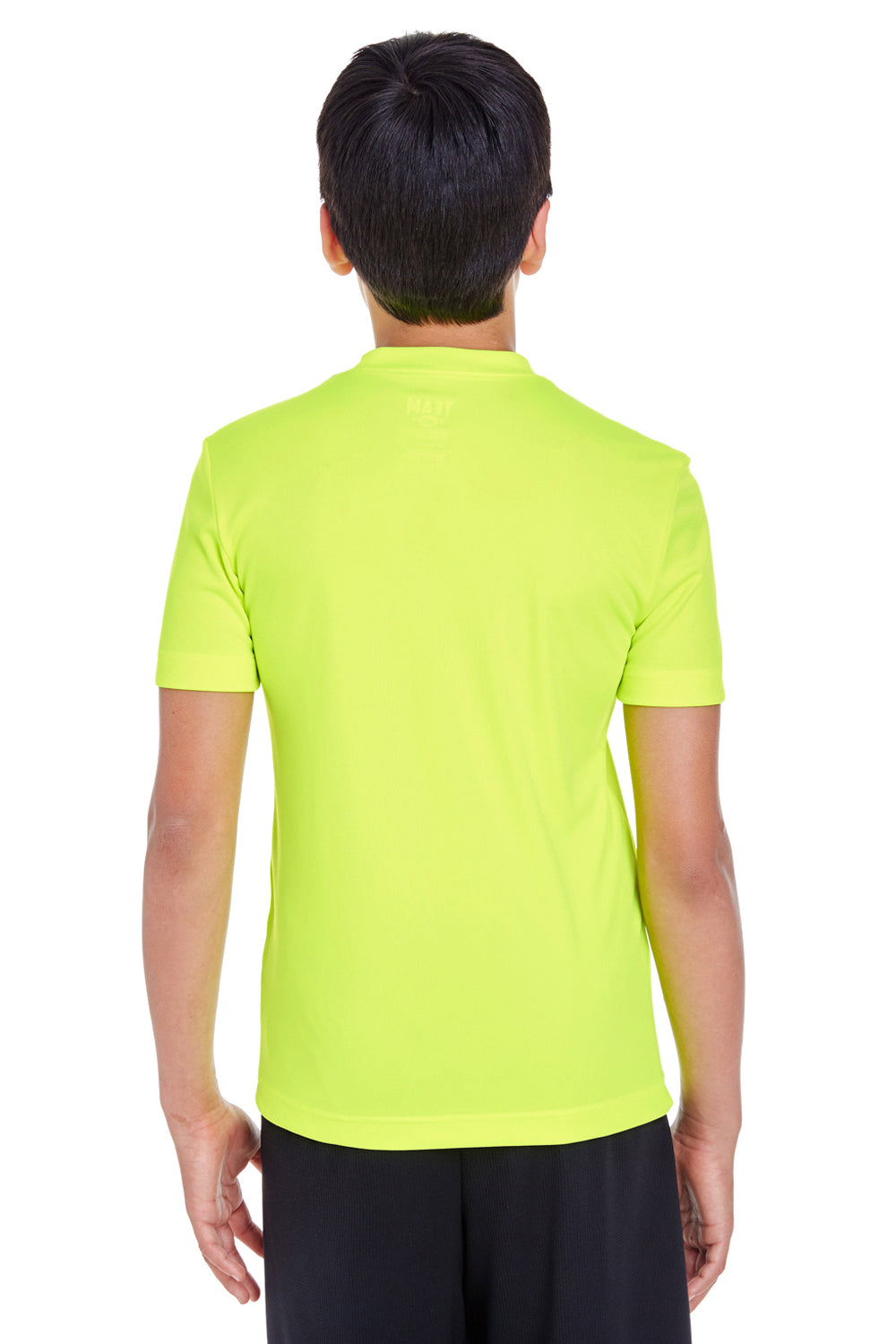 Team 365 TT11Y Youth Zone Performance Moisture Wicking Short Sleeve Crewneck T-Shirt Safety Yellow Model Back