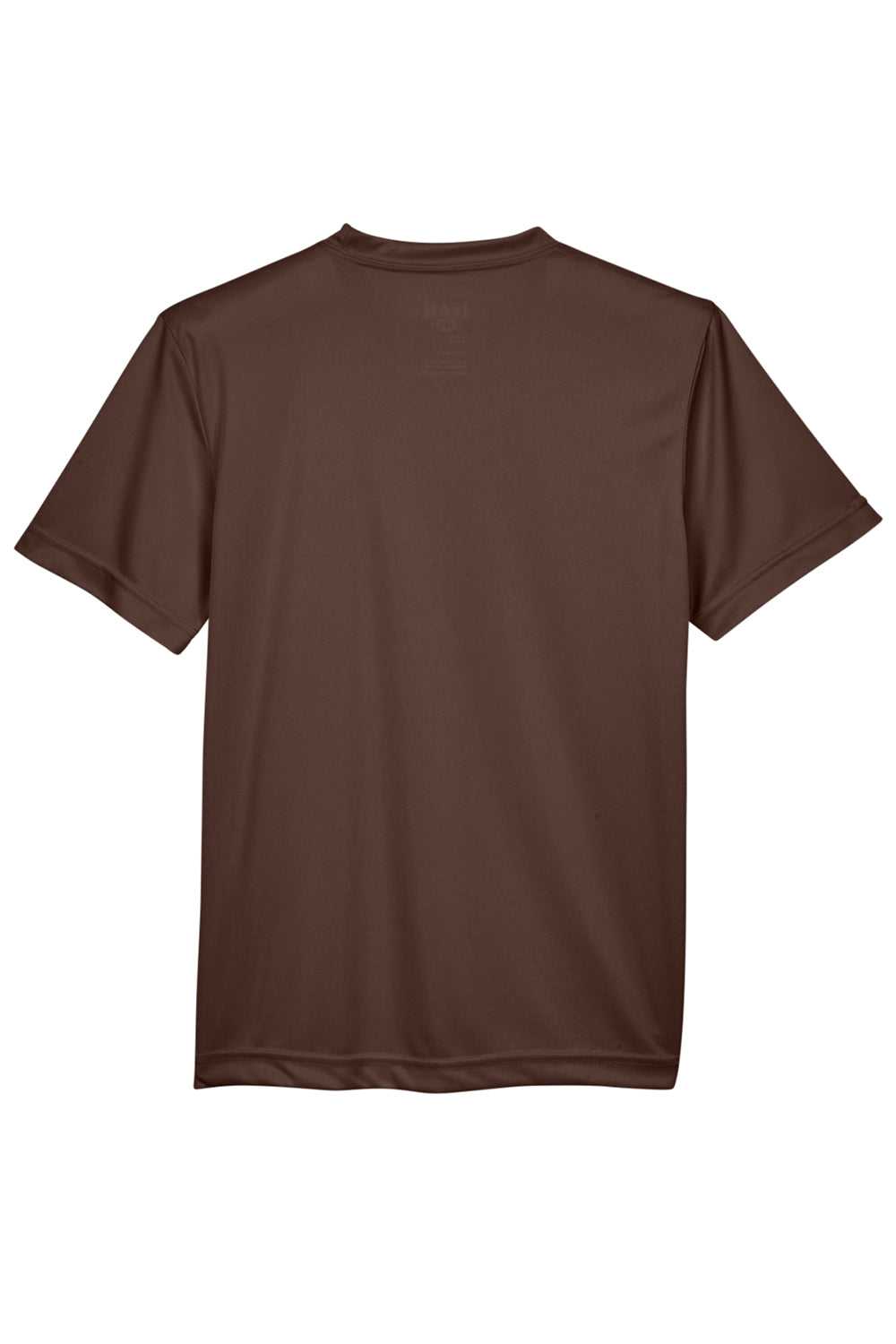 Team 365 TT11Y Youth Zone Performance Moisture Wicking Short Sleeve Crewneck T-Shirt Dark Brown Flat Back