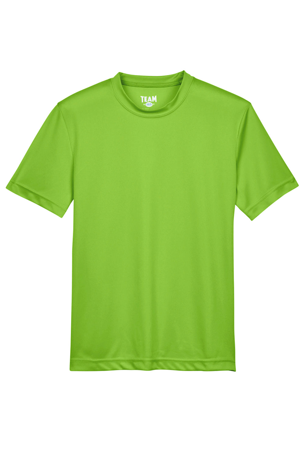 Team 365 TT11Y Youth Zone Performance Moisture Wicking Short Sleeve Crewneck T-Shirt Acid Green Flat Front