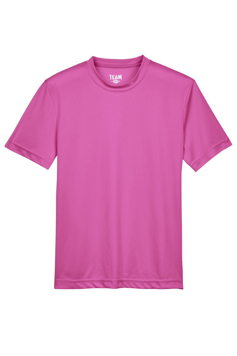 Team 365 TT11Y Youth Zone Performance Moisture Wicking Short Sleeve Crewneck T-Shirt Charity Pink Flat Front