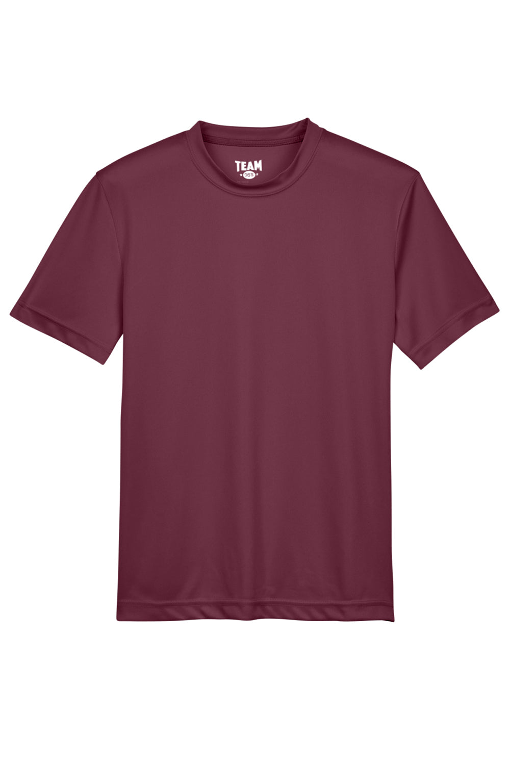 Team 365 TT11Y Youth Zone Performance Moisture Wicking Short Sleeve Crewneck T-Shirt Dark Maroon Flat Front