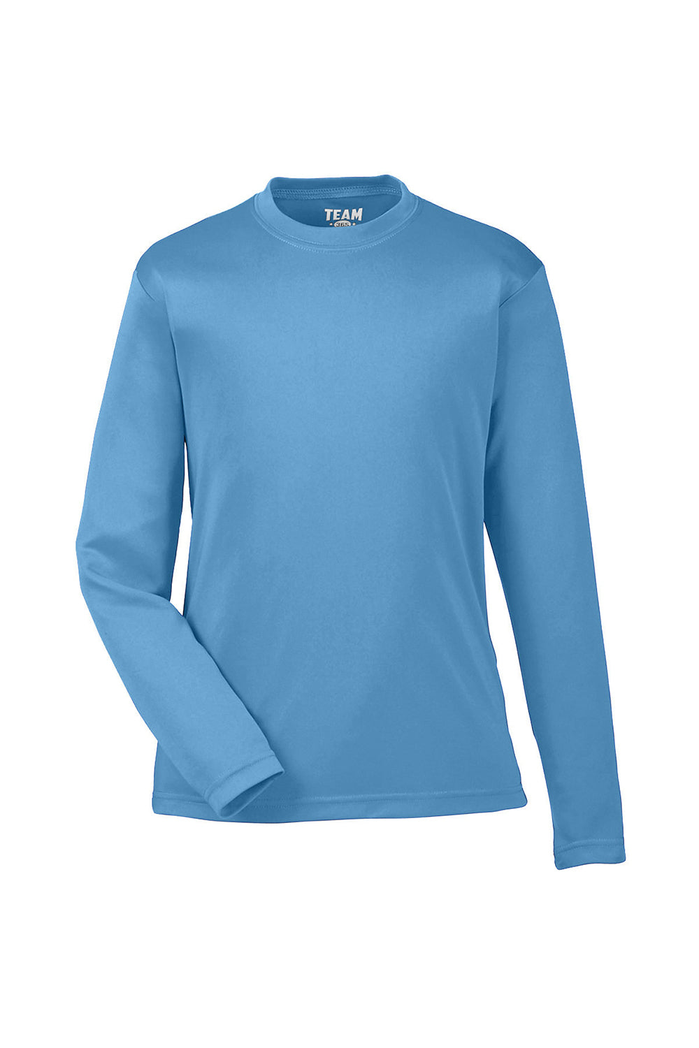 Team 365 TT11YL Youth Zone Performance Moisture Wicking Long Sleeve Crewneck T-Shirt Light Blue Flat Front