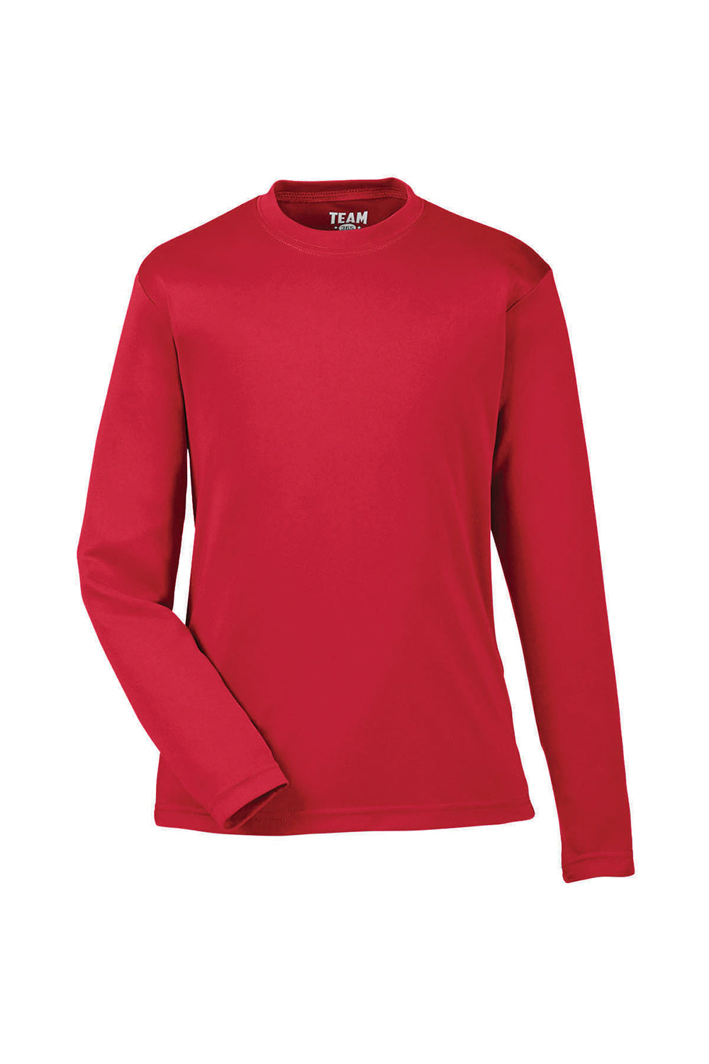 Team 365 TT11YL Youth Zone Performance Moisture Wicking Long Sleeve Crewneck T-Shirt Red Flat Front