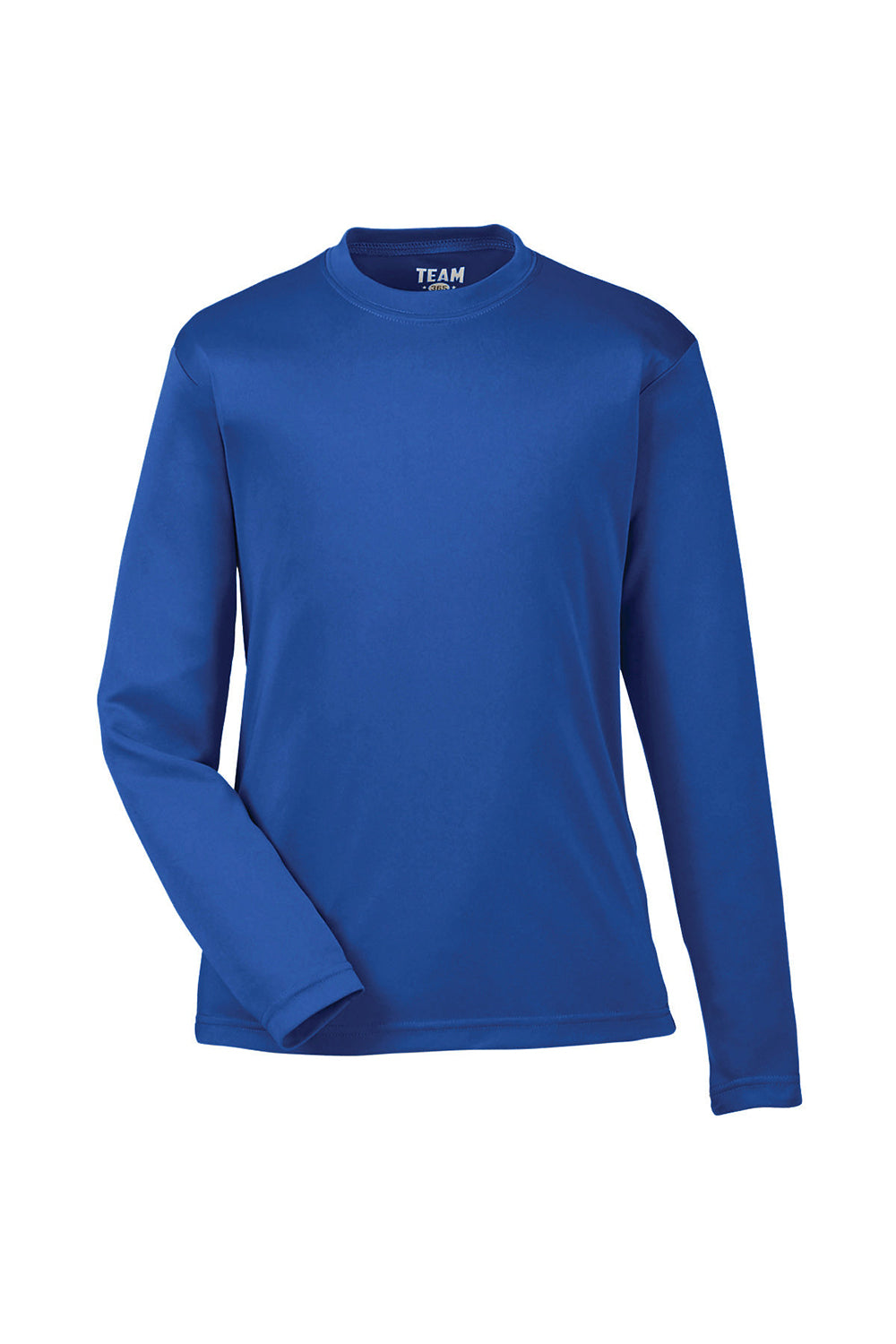 Team 365 TT11YL Youth Zone Performance Moisture Wicking Long Sleeve Crewneck T-Shirt Royal Blue Flat Front