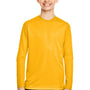 Team 365 Youth Zone Performance Moisture Wicking Long Sleeve Crewneck T-Shirt - Athletic Gold